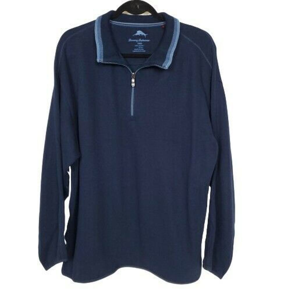 Tommy Bahama Blue Quarter Zip Sweater Mens Medium